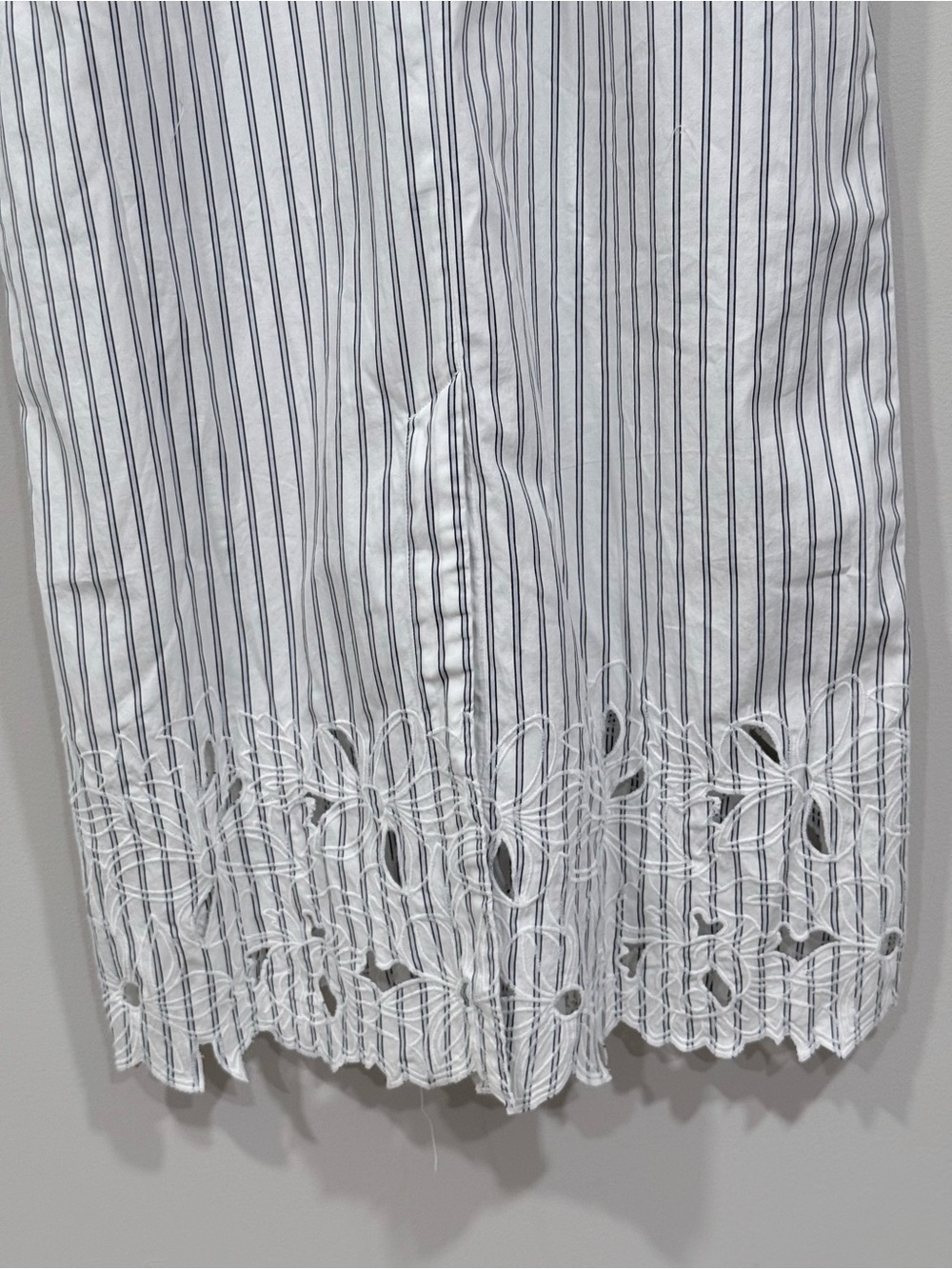 J. Crew Leighton White/Blue Striped Poplin Short Sleeve Midi Dress 6 NWT - Picture 6 of 7